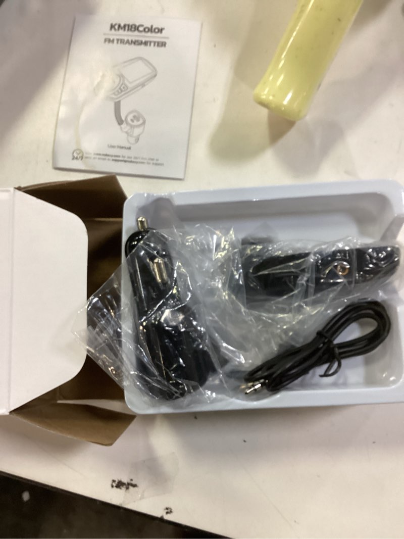 Condition photo showing Good Condition for Nulaxy [2026 KM18 Upgraded Version] 1.8" Color Screen 48W Bluetooth 5.4 Car Adapter, Dual Fast Charging Ports [PD 30W & QC3.0 18W] Wireless Radio FM Transmitter, Hands-Free Call, 7 EQ Modes, Black