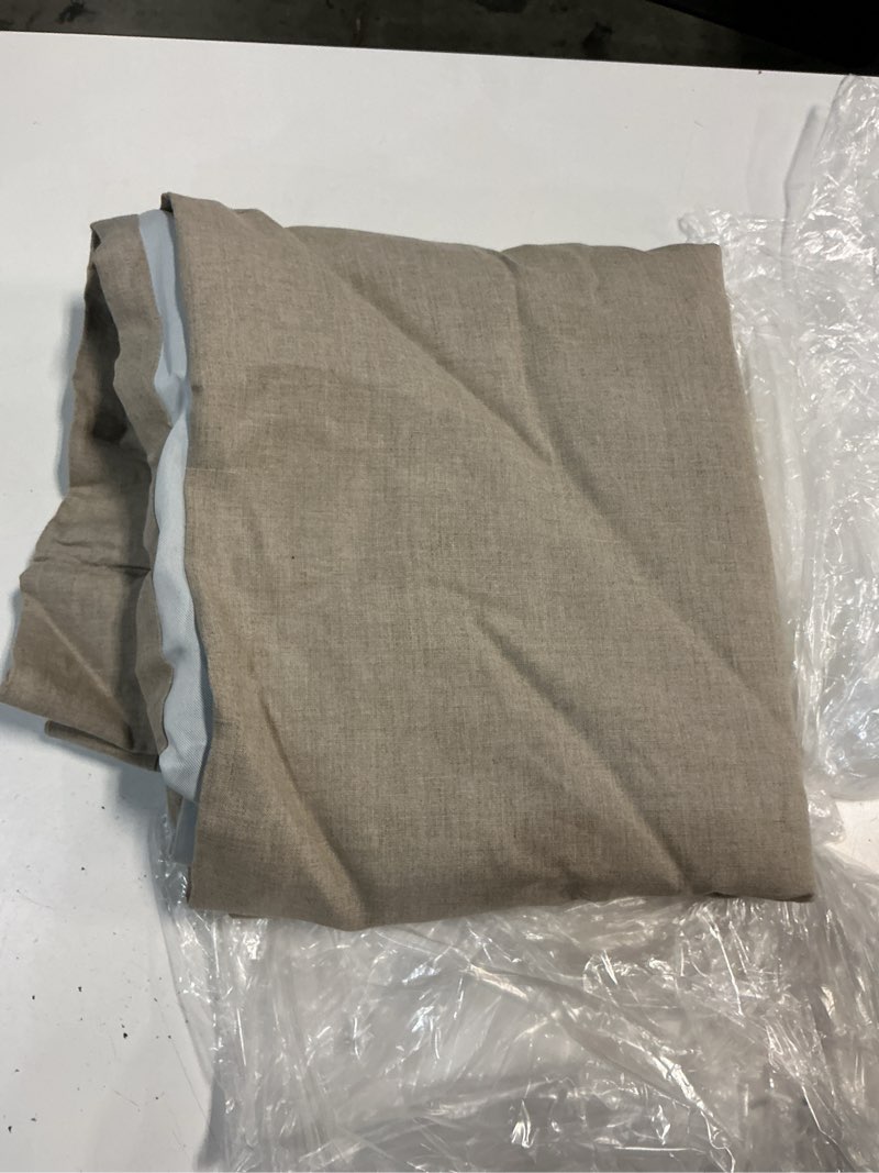 Condition photo showing Good Condition for quince textured cotton room darkening curtain, 48x96, flax