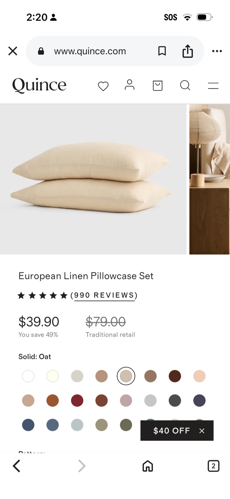 European Linen Pillowcase Set