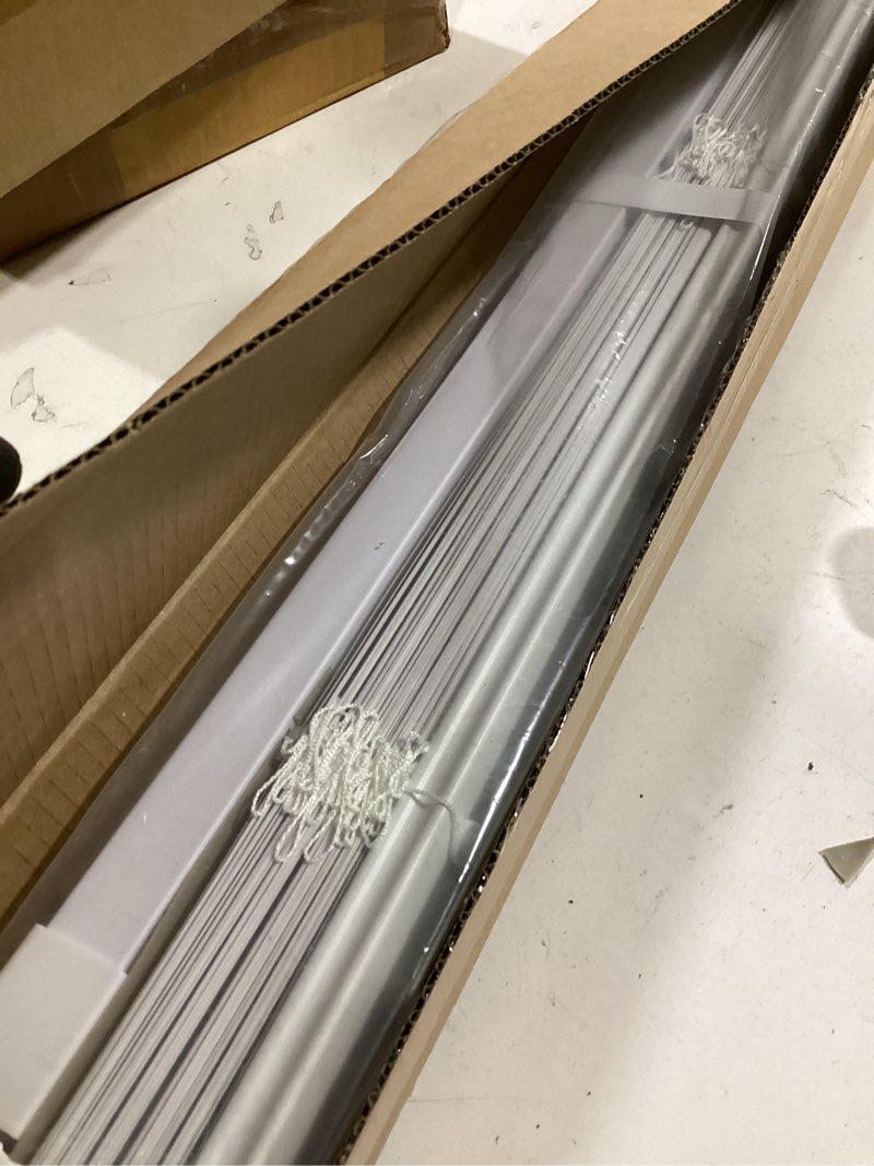 Condition photo showing Good Condition for lazblinds no tools no drill 1" vinyl mini blinds, cordless blinds for windows, light filtering horizontal window blinds & shades, 34 1/2" w x 64" h, white cordless-white 34 1/2" w x 64" h