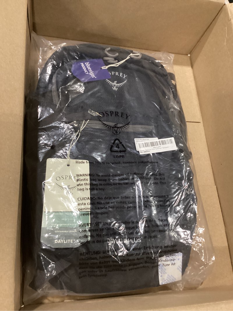 Condition photo showing New/Like New for Osprey Daylite Plus Commuter Backpack – Lightweight, Everyday Pack with Laptop Sleeve and Water Bottle Pockets – Ideal for Work, School, and Travel with Versatile Storage Options, Black