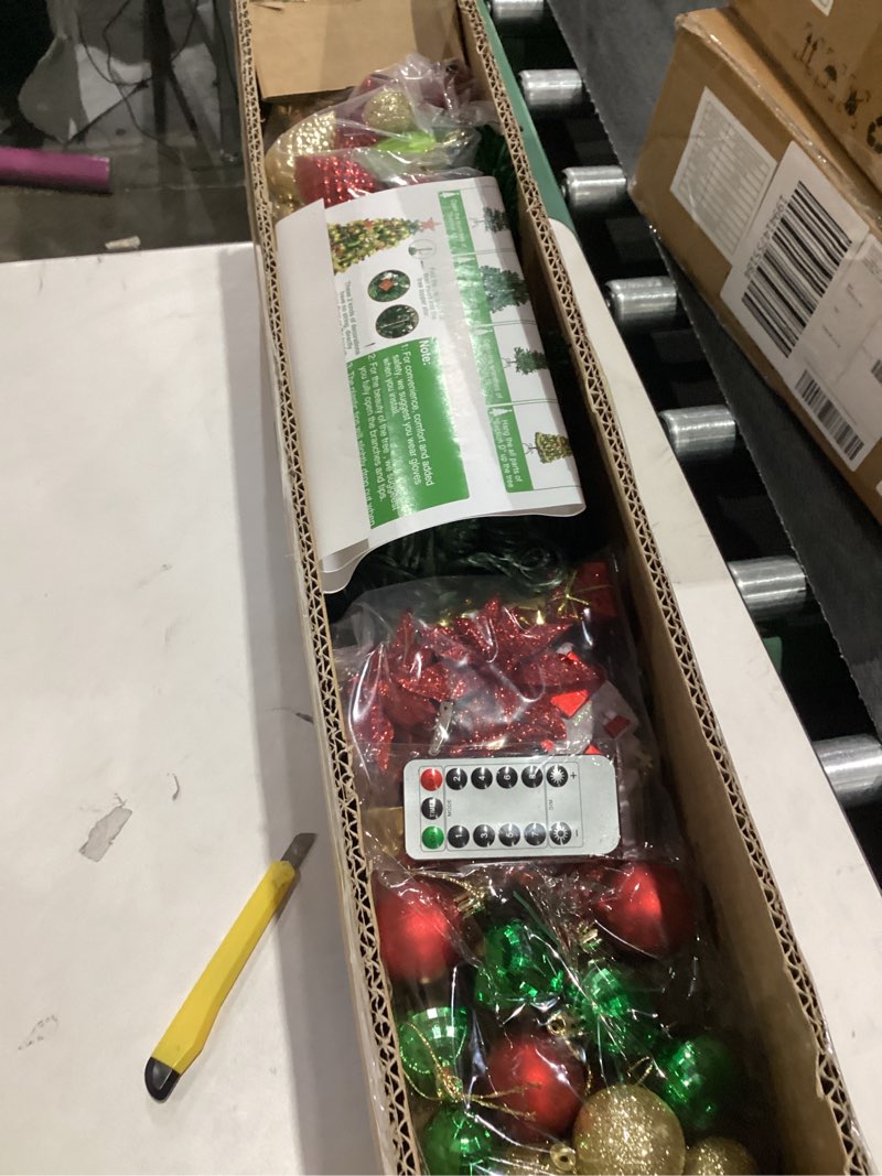 Condition photo showing Good Condition for MeetXmas 4ft Mini Artificial Christmas Tree with 79 Pcs Christmas Tree Decorations Ornaments Set, Small Fake Christmas Tree Prelit with Lights (8 Modes) and Full Set of Christmas Tree Ornament