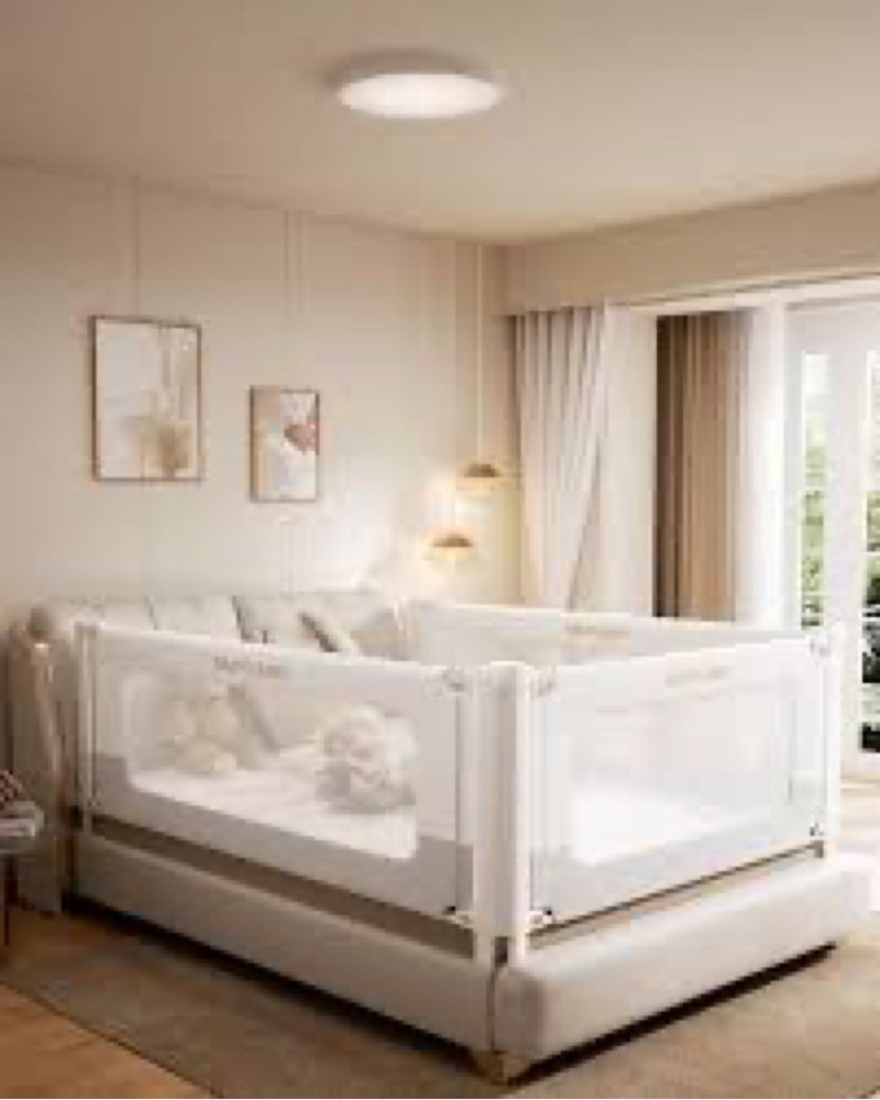 Bed Rail for Toddlers, Thickened & Reinforced Toddler Bed Rails with Double Child Lock, Upgraded Kid