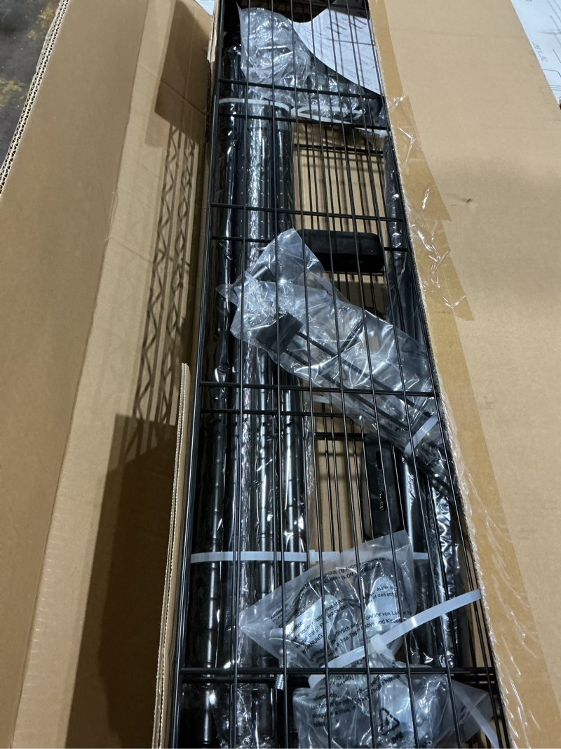 Condition photo showing Good Condition for bathwa heavy duty rolling garment racks, 25mm metal pipe, 47.3" w x 17.7" d x 80.7" h large tall portable wardrobe closet with 2 rods, wide adjustable shelves and hangers, clothing hanging storage upgraded & large black