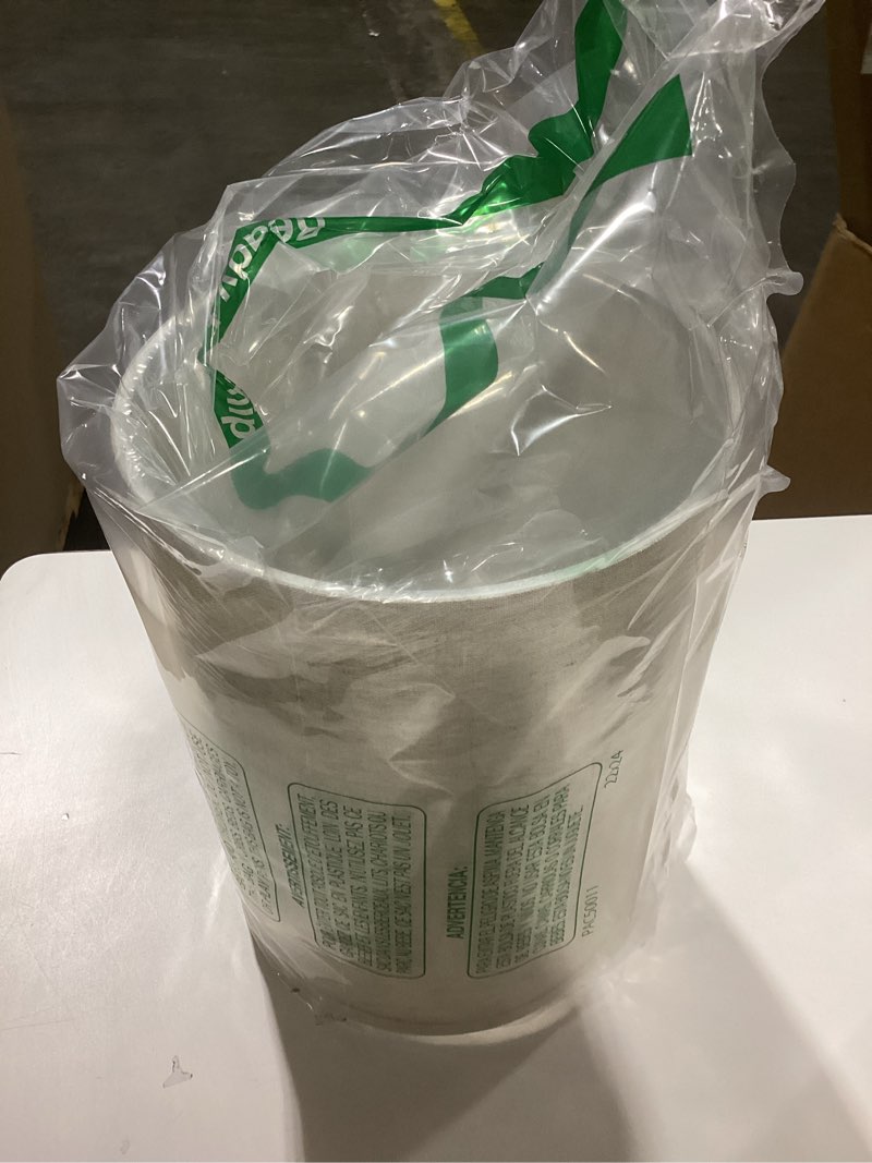 Condition photo showing Good Condition for Aspen Creative 31031A Transitional Hardback Drum (Cylinder) Shape Spider Construction Lamp Shade in Beige, 8" wide (8" x 8" x 11") Wheat in Flaxen