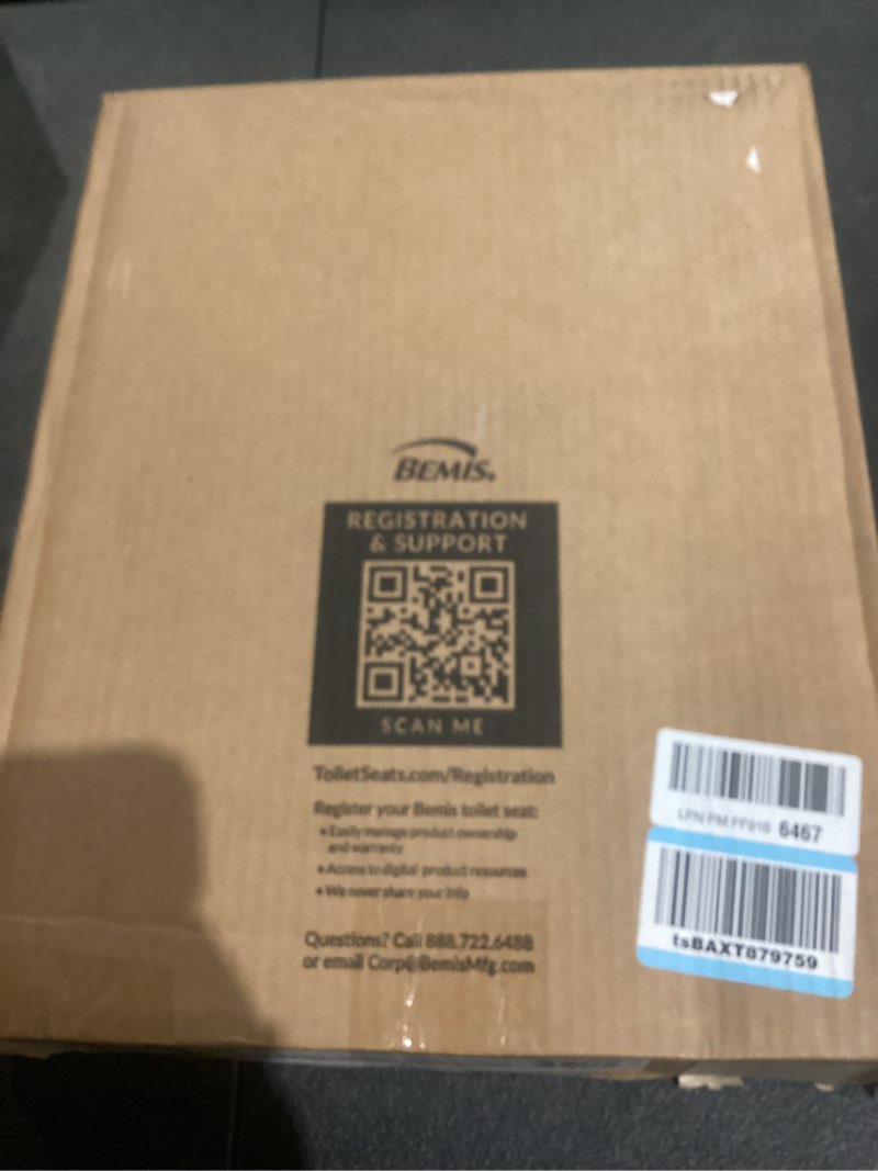 Condition photo showing New/Like New for mayfair cassel slow close toilet seat, easy clean, non slip premium wood seat, easy install, made in usa, round, biscuit seat round