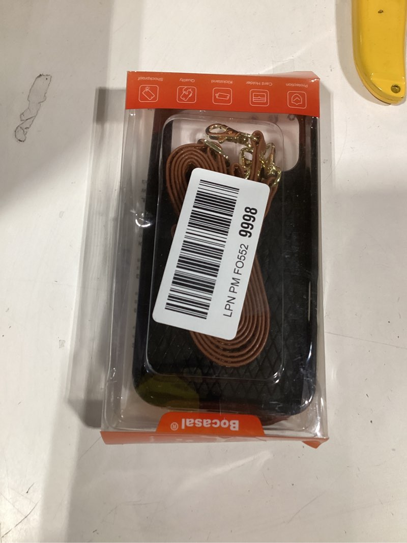 Condition photo showing Good Condition for Bocasal Crossbody Wallet Case for iPhone 17 Pro Max, RFID Blocking Leather Purse Case with Card Holder, Protective Handbag Flip Cover with Zipper Wrist Strap Lanyard for Women 5G 6.9 Inch (Brown)