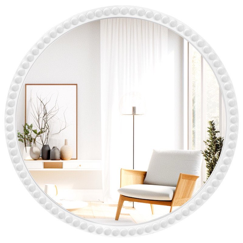 Chelbe Solid Wood Round Mirror