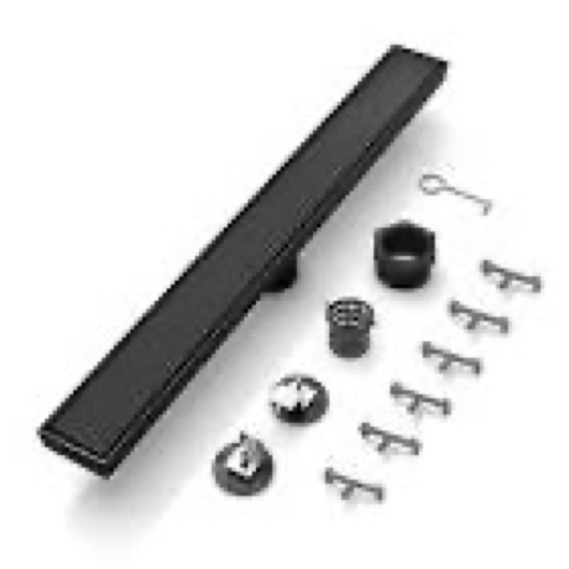 baronage 24 inch linear shower drain, rectangle shower floor drain reversible 2-in-1 tile insert cov