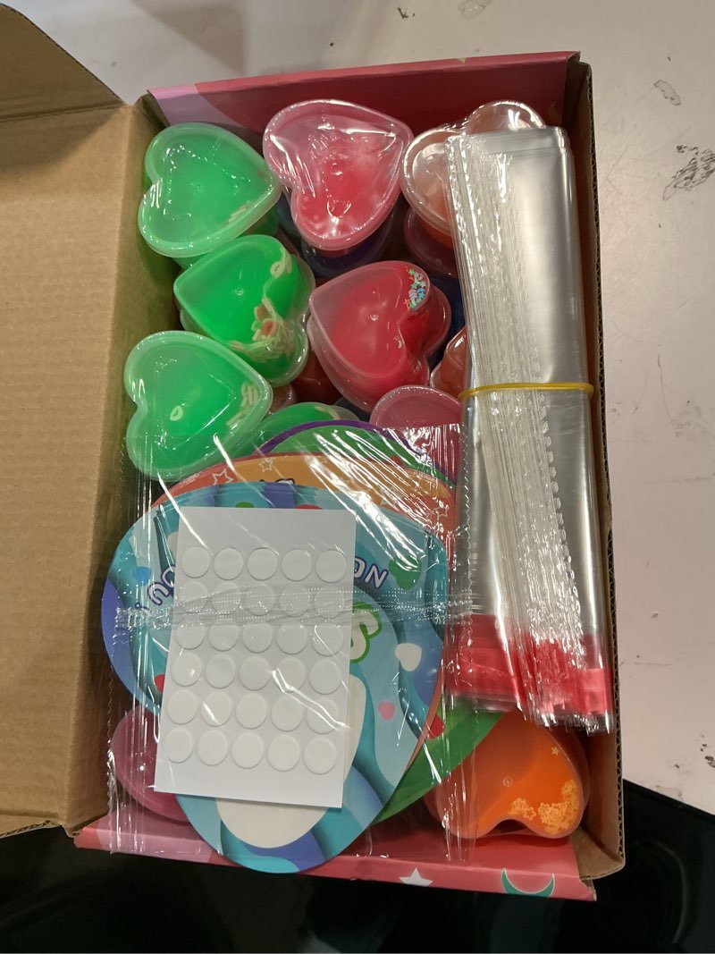 Condition photo showing New/Like New for SpringFlower 30 Pack Valentines Day Cards For Kids With Heart Shape Slime Toys, Classroom Valentines Exchange Gifts, Valentines Party Favors For Kids, School Classroom Prizes