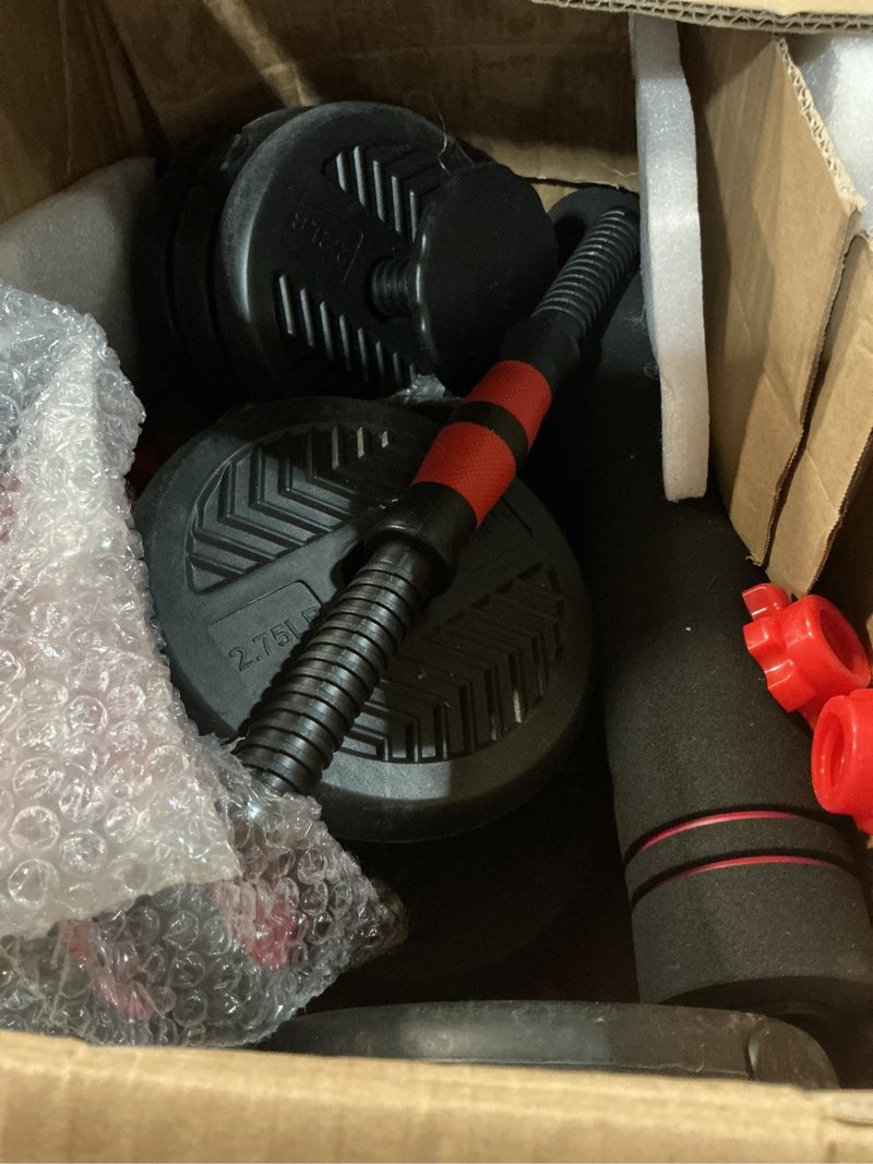 Condition photo showing As Is for adjustable dumbbells,20/30/40/60/80lbs free weight set with connector, 4 in1 dumbbells set used as barbell/kettlebells/push up stand, fitness workout equipment for home gym for youth,women/men