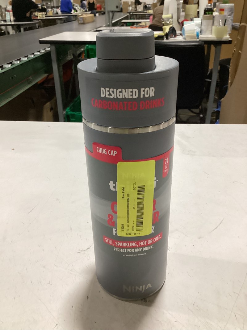 Condition photo showing New/Like New for ninja thirsti 24 oz travel water bottle  stainless steel  leak proof  24 hours cold  ash gray