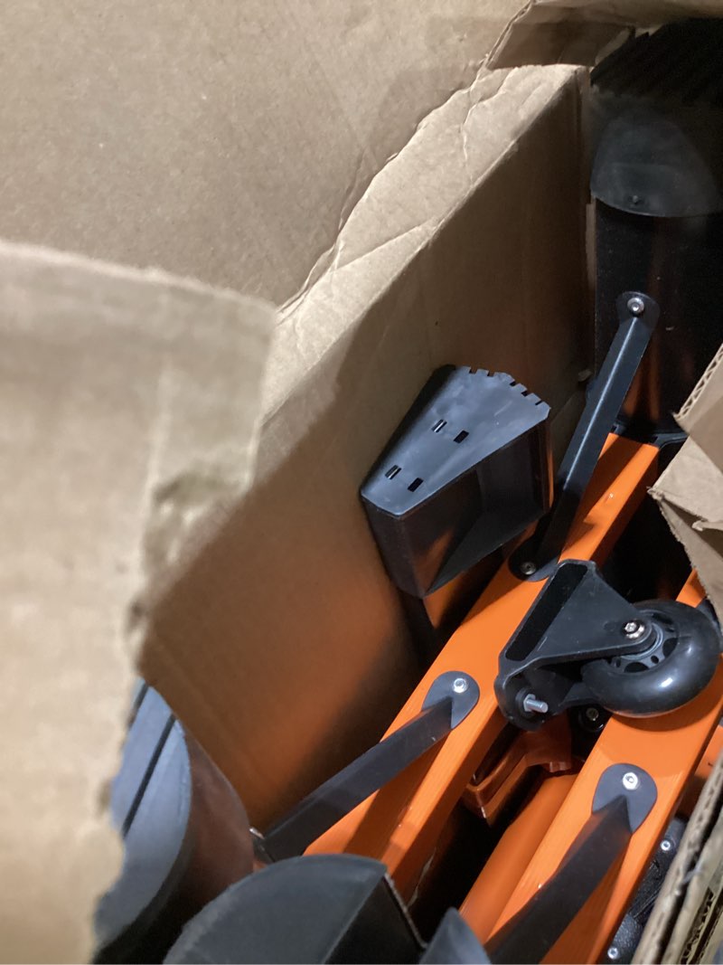 Condition photo showing As Is for 16.5 FT Telescoping A Frame Ladder, 8 Step, ANSI Certified, Type IA Heavy Duty, 330lbs Max Capacity, Aluminum Extension Ladder for Home, Roof, RV; Orange Orange 16.5 FT-A Frame