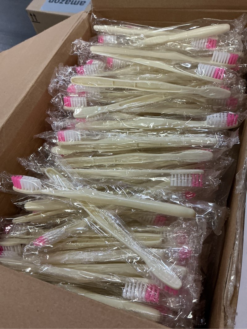 Condition photo showing New/Like New for tessco 1500 pack disposable toothbrushes bulk soft bristle tooth brush individually wrapped toothbrush pack use for hotel toiletries camping office school adult homeless hygiene supply