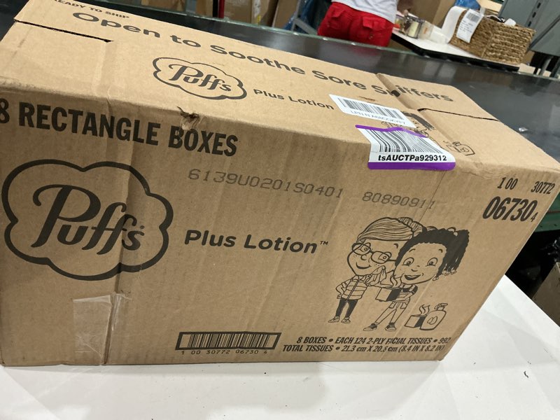 puffs,plus lotion.8 rectangle boxes.