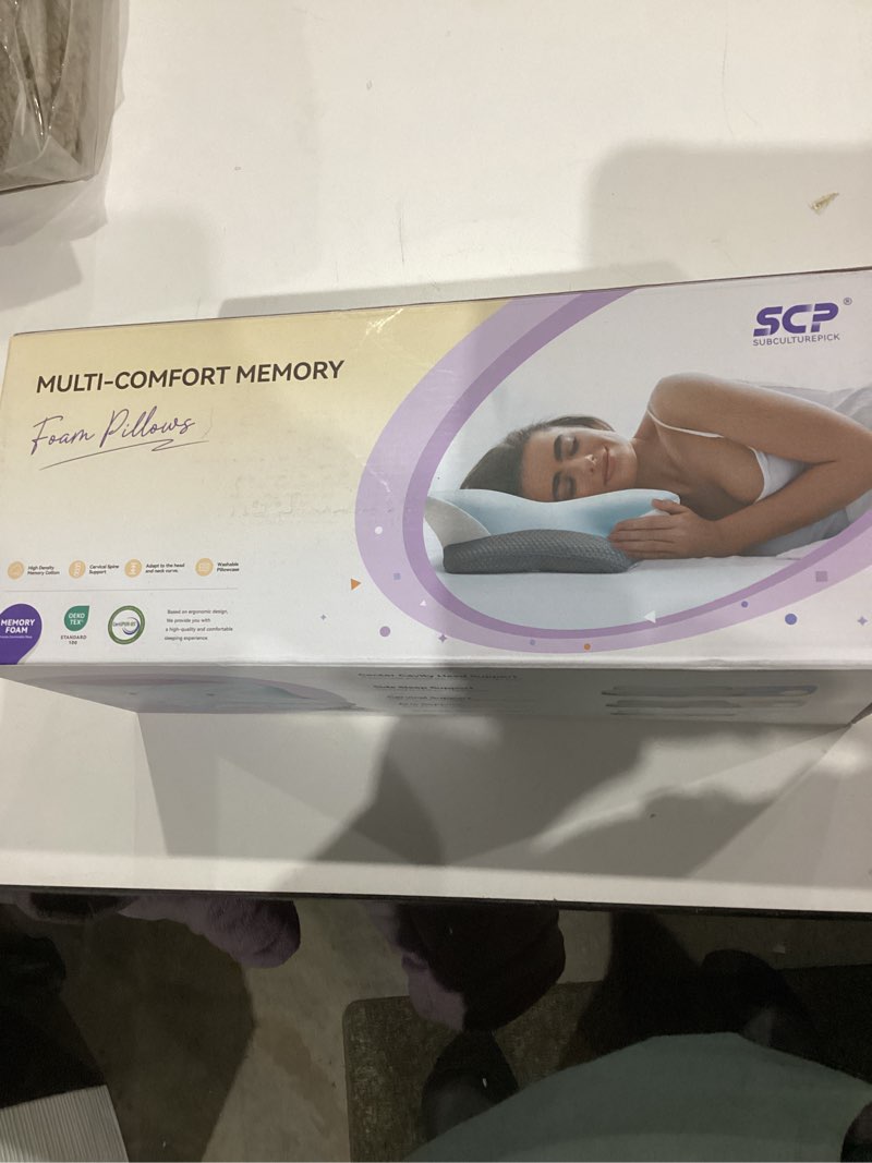 Condition photo showing New/Like New for Memory Foam Pillows, Cervical Pillow for Neck and Shoulder Pain Relief, Ergonomic Contour Bed Pillow, Soft for Side Sleep Stomach Sleeping and Back Sleeper