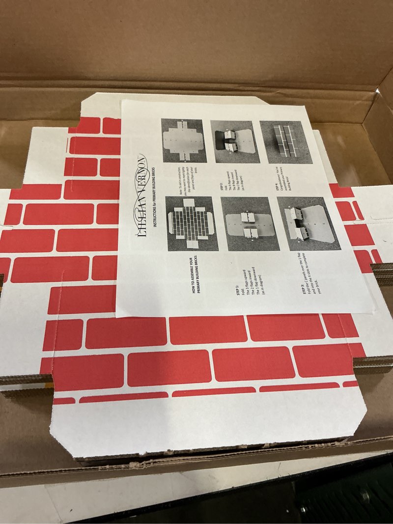 Condition photo showing Good Condition for lillian vernon primary building bricks - kids cardboard blocks, each 9" x 4" x 2" (set of 24)