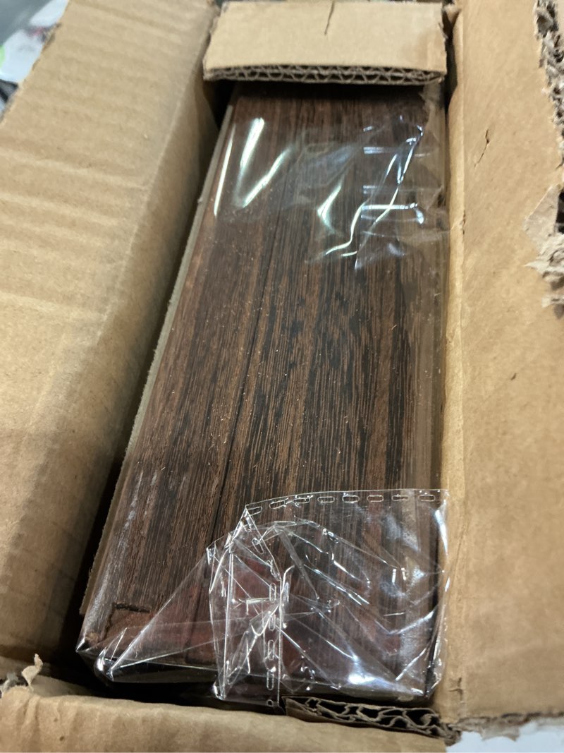 Condition photo showing New/Like New for mooca wood glass top jewelry display case accessories storage, wooden jewelry tray for collectibles, home organization box with metal clasp and tempered glass top lid, 2.75 inch high, brown 1 piece, 2.75 inch high brown