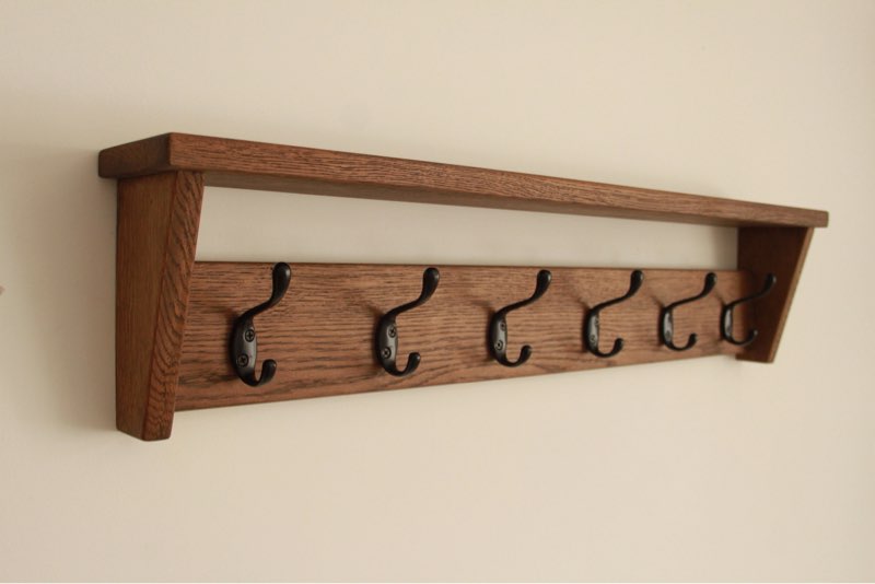 (Similar Product) Solid Wood 5 - Hook Wall Mounted Coat Rack with Storage