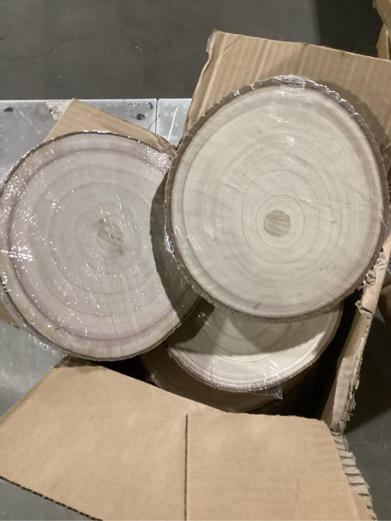 Condition photo showing Good Condition for wood slices for centerpieces, wood rounds cookies for crafts, rustic wood circles & slabs, wooden discs for tables decor-for art projects and rustic weddings (12pcs 7-8) 12pcs 7-8 inch