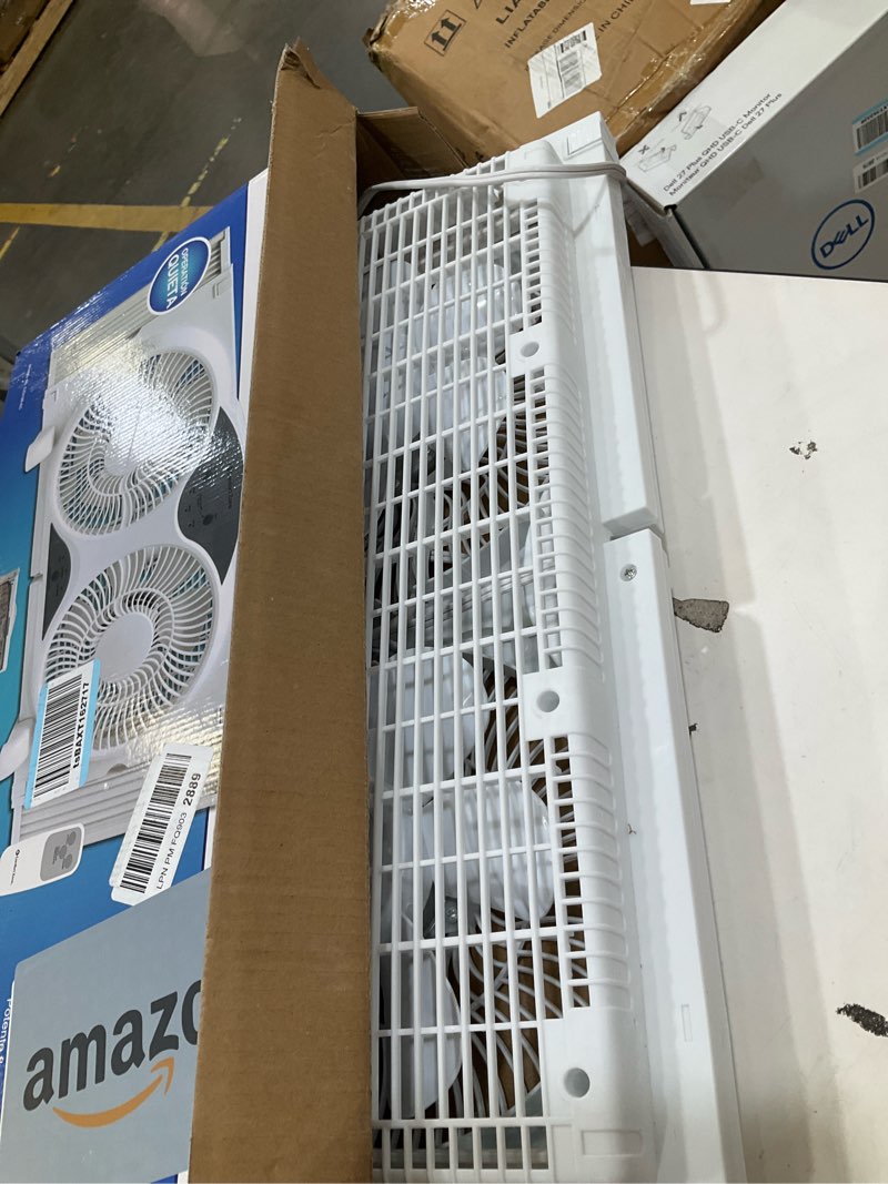 Condition photo showing Good Condition for comfort zone 9  3-speed reversible twin window fan with remote control  white
