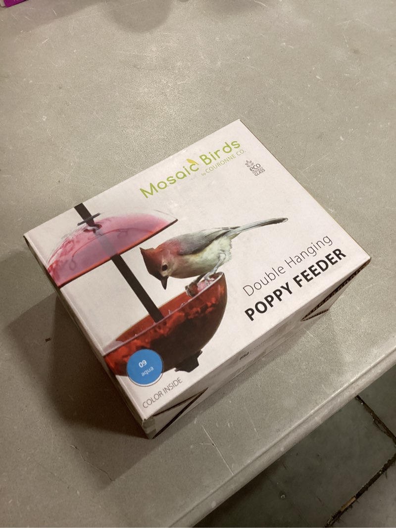Condition photo showing New/Like New for COURM38520009 Double Hanging Poppy Feeder, Aqua