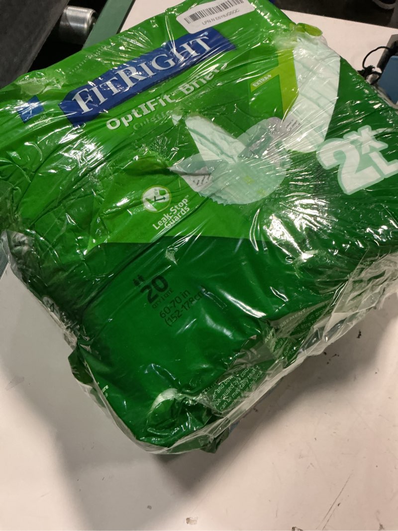 Condition photo showing Good Condition for (size:2xl)fitright adult incontinence briefs with tabs, heavy absorbency, 2xl, 60\\\" to 70\\\", 20 countiz