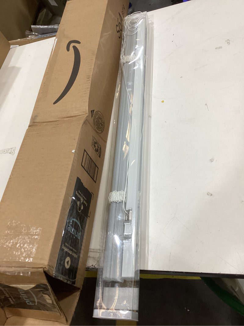 Condition photo showing Good Condition for YIIBAII Mini Blinds Suitable for 28" W x 64" H Windows 1" Aluminum Horizontal Venetian Blinds Darkening with Rope and Pole can Mounted Inside or Outside White 28"W x 64"H