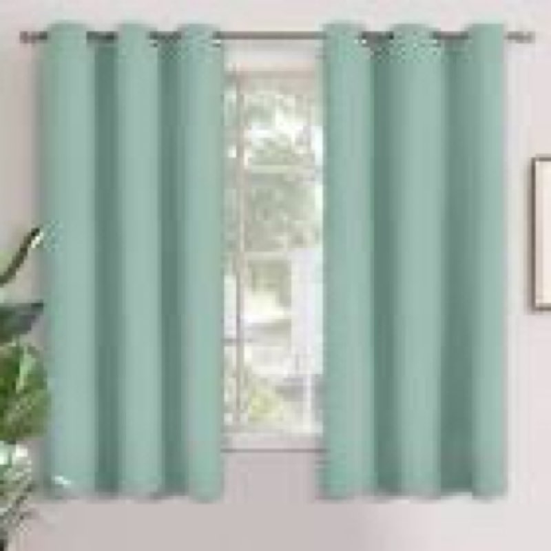 YoungsTex Light Green Blackout Curtains for Bedroom - Thermal Insulated Drapes with Grommet Room Dar