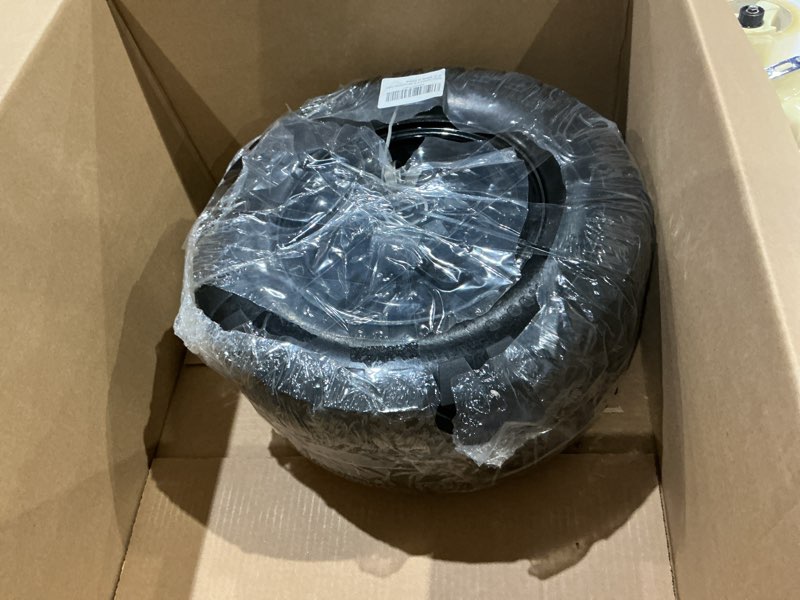 Condition photo showing As Is for upgraded 16" flat free wheelbarrow wheels and tires, 4.80/4.00-8 solid tires with 5/8" & 3/4" bearings,14"-16" universal fit wheelbarrow wheels for wheelbarrows/garden trailer 2 black+black