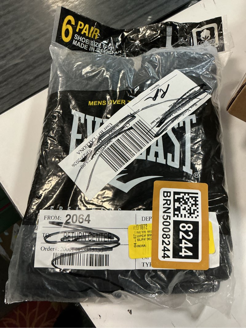 Condition photo showing New/Like New for (size6-12) 6 pair everlast men's over the caft tube socks