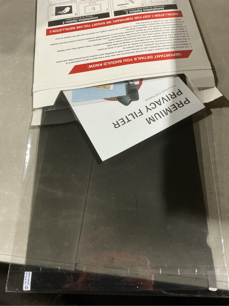 Condition photo showing As Is for computer privacy screen filter for 21.5 inch 16:9 widescreen monitor, anti-spy/anti glare protector office accessories - wxh: 18 3/4" x 10 9/16" (476mm x 268mm)
