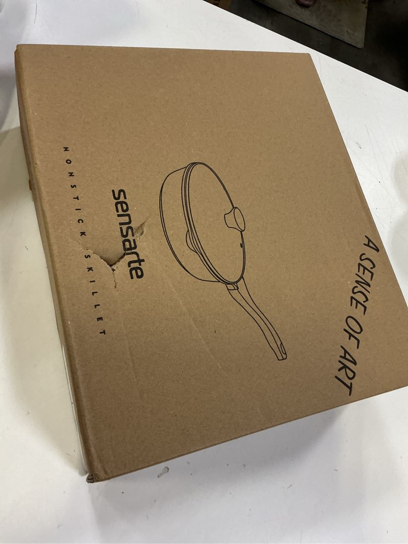 Condition photo showing New/Like New for SENSARTE Nonstick Skillet, Deep Frying Pan 10/11/12-inch, Saute Pan with Lid, Stay-cool Handle, Healthy Stone Cookware Cooking Pan, Induction Compatible (10-Inch/3.5QT) Gray 10-inch/3.5QT