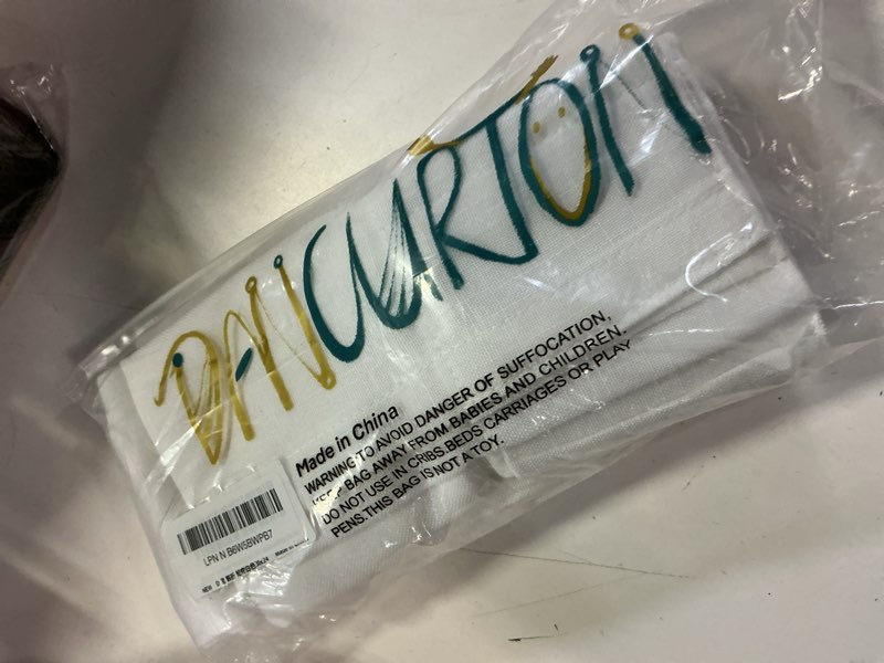 Condition photo showing New/Like New for pinch pleated white tier curtains for kitchen windows 24 inch length back tab linen small cafe curtains half window country rustic boho farmhouse semi sheer short curtain for basement laundry 30x24 30"w x 24"l (pack of 2) white