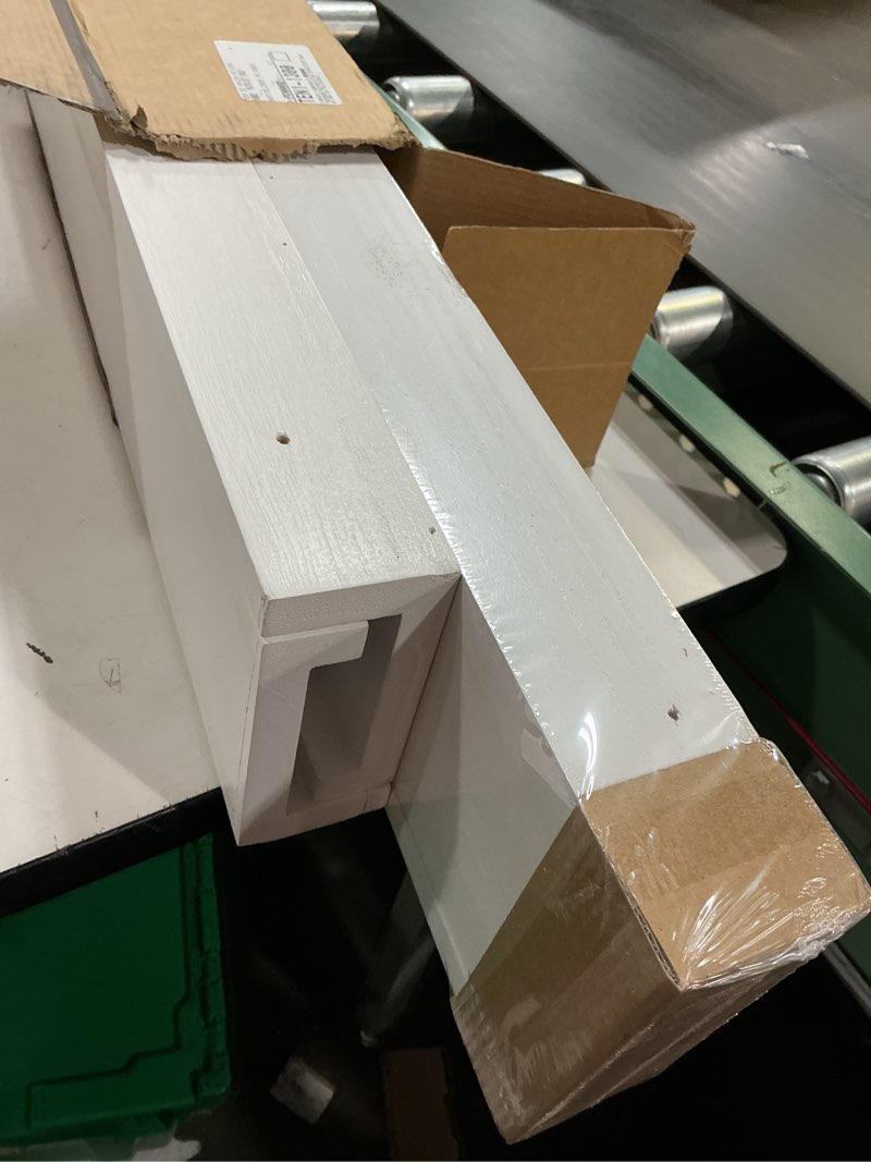 Condition photo showing Good Condition for Forbena 36 Inch Floating Shelves for Wall 4-Pack, Large Nursery Book Shelves Bookshelf for Kids Bedroom, Long Picture Ledge Shelf with Lip for Living Room Photo Frames Art Display (White Solid Wood) 36 Inch White