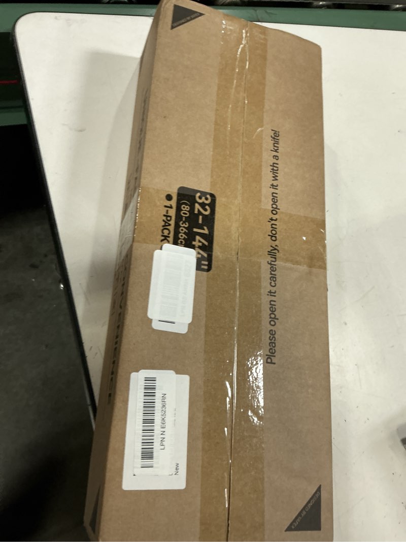 Condition photo showing New/Like New for yafex curtain rods 32-144 inch, heavy duty 1 inch adjustable curtain rod for windows, silver extra long window treatment rods, modern design, easy installation 32" to 144" silver