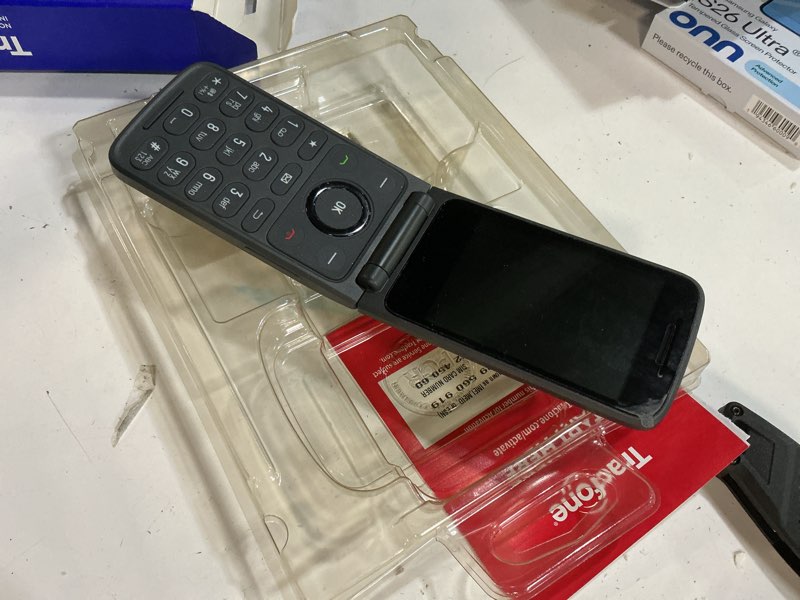 Condition photo showing As Is for tracfone tcl flip 3, 16gb, gray - prepaid feature phone [locked to tracfone]