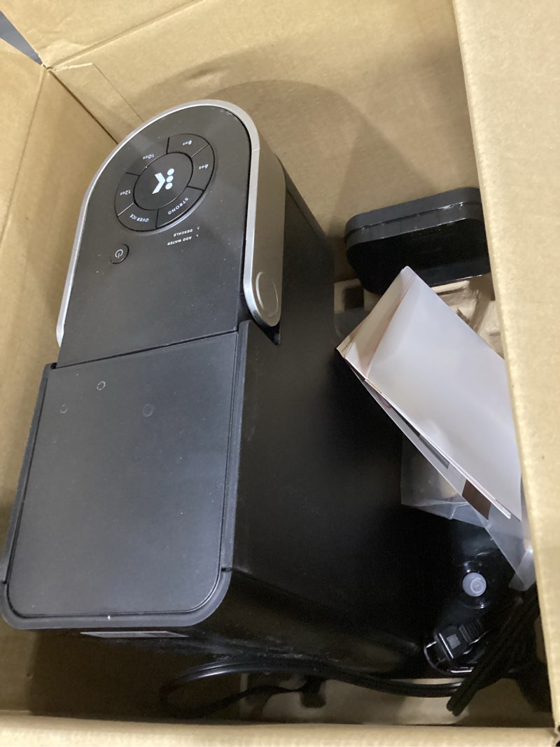 Condition photo showing As Is for *missing water holder* keurig k-supreme single serve k-cup pod coffee maker, multistream technology, 4 brew sizes, 66oz dual-position removable reservoir, black black coffee maker
