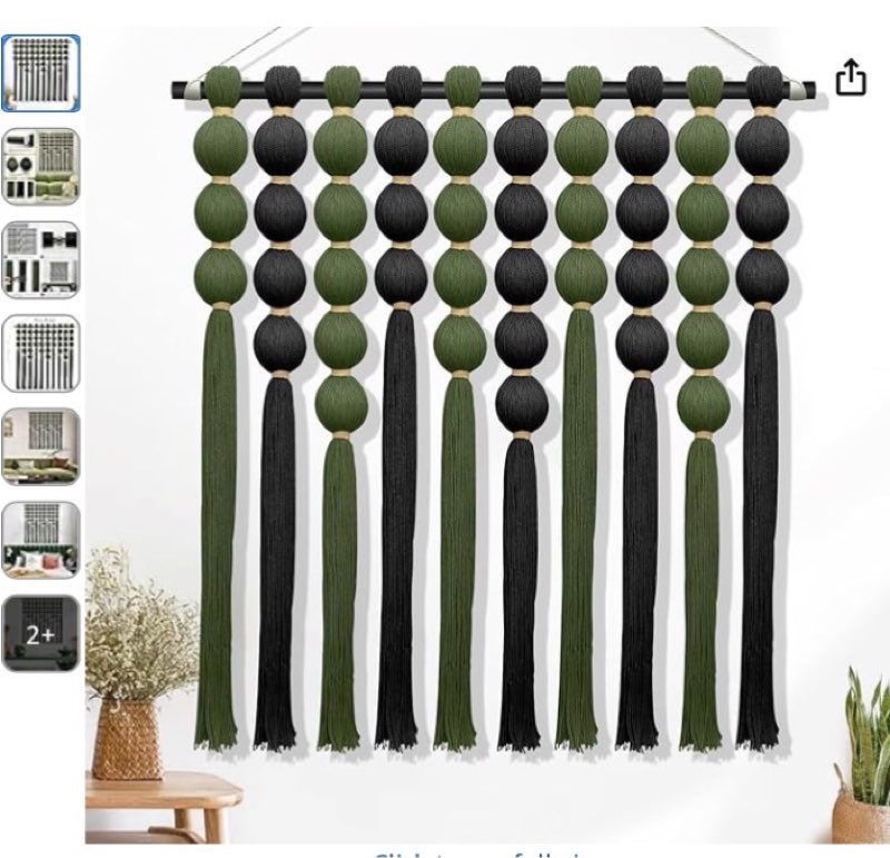 KaloKalo Macrame Wall Hanging Extra Large Handmade Tapestry Boho Decor Natural Cotton Rope Ball Text