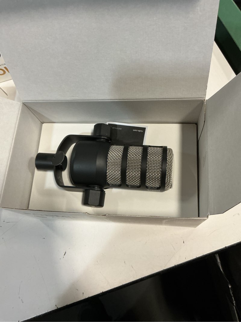 Condition photo showing Good Condition for RØDE PodMic Cardioid Dynamic Broadcast Microphone with Integrated Swing Mount for Podcasting, Streaming, Gaming, and Voice Recording, Black PodMic Black