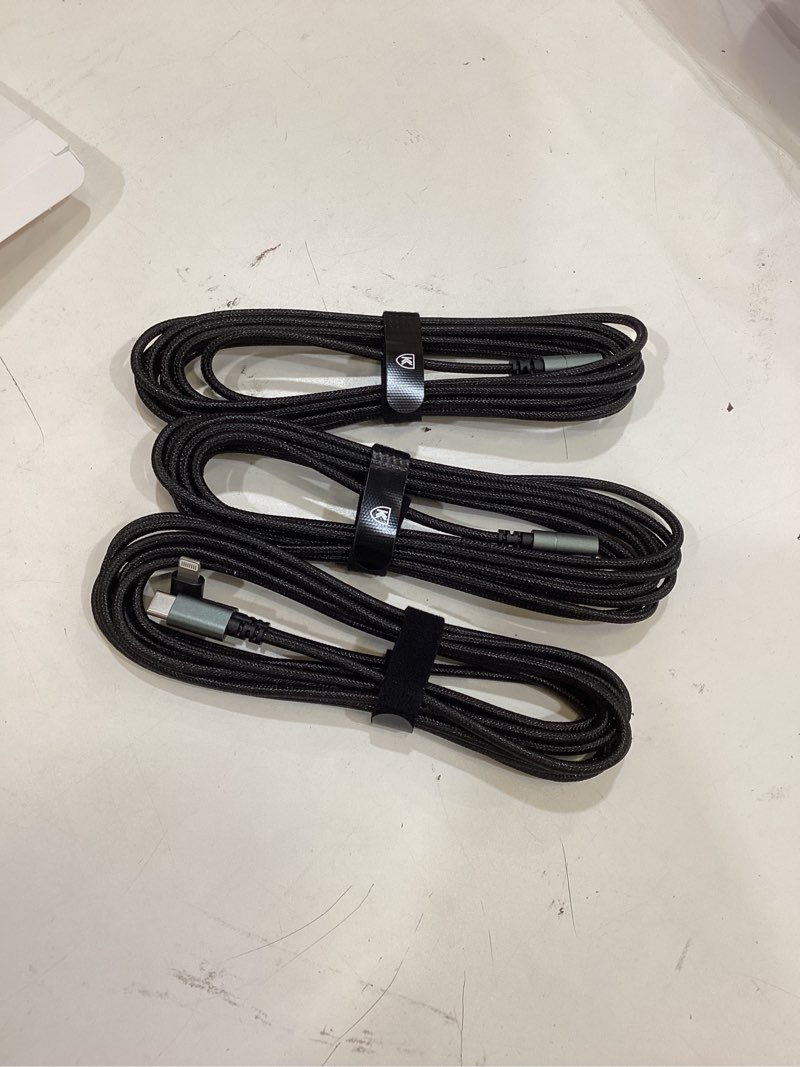 Condition photo showing Good Condition for usb c to lightning cable 10ft [apple mfi certified] 3pack long iphone charger cable 90 degree i phone fast charging nylon braided usb lightning cable for iphone 14/13/12/11/pro/max/plus/8/7/6/5s 10ft usb c to lightning grey