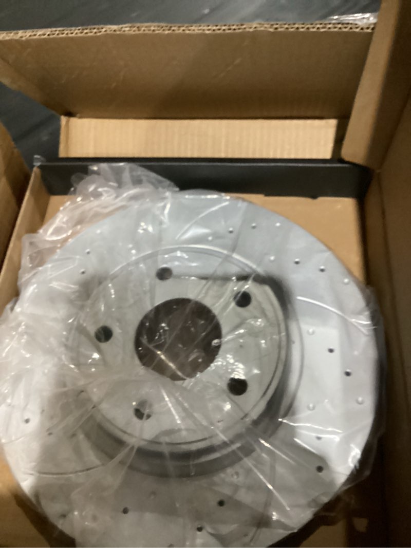 Condition photo showing Good Condition for anpulsero brake pads and rotors kit rear compatible with 2012-2020 dodge grand caravan, dodge journey, automotive replacement brake kits 53069 d1596-8811 drilled and slotted rotors 328mm(12.9in) rear - 53069 & d1596-8811 (drilled slotted)