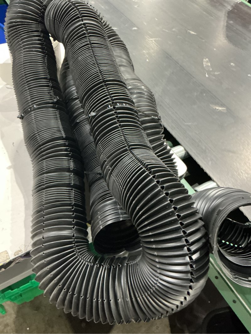 Black flexible, corrugated hose 