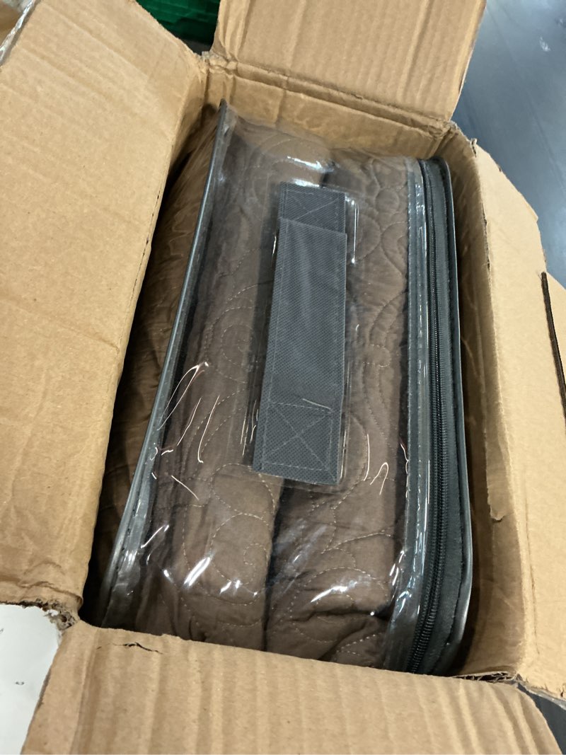 Condition photo showing New/Like New for Madison Park Quebec Reversible Damask Design, Double Sided Quilting All Season, Lightweight Coverlet Bedspread Bedding Set, Matching-Shams, Queen(102"x118"), Mocha Mocha Queen