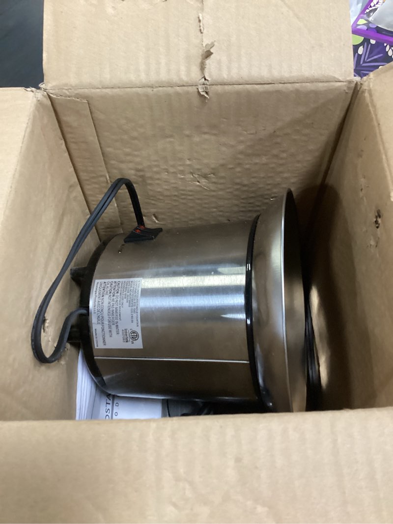 Condition photo showing As Is for Nostalgia 4 Tier Electric Chocolate Fondue Fountain Machine for Parties - Melts Cheese, Queso, Candy, and Liqueur - Dip Strawberries, Apple Wedges, Vegetables, and More - 32-Ounce - Stainless Steel Stainless Fountain 4 Tier