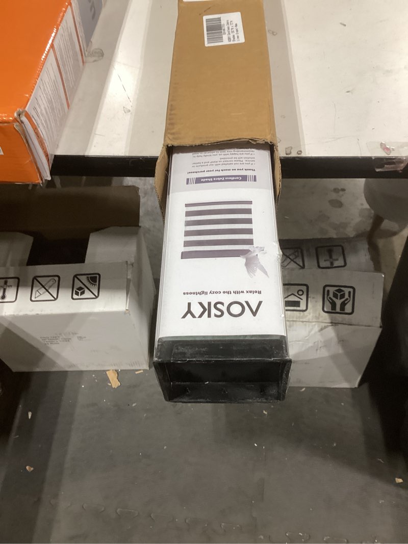 Condition photo showing New/Like New for AOSKY Cordless Zebra Blinds for Windows Pull Down Roller Window Shades Dual Layer Light Filtering Privacy for Day and Night, Free-Stop Door Shades for Home Easy to Install Linen Cream 50" W X 72" H 50"W x 72"H Linen Cream