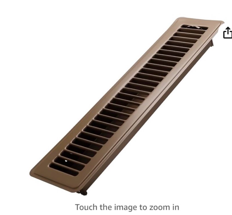 Condition photo showing Good Condition for 2x14 inch floor register - heavy duty steel walkable floor vents - easy adjust air supply lever - vent covers for home (brown)