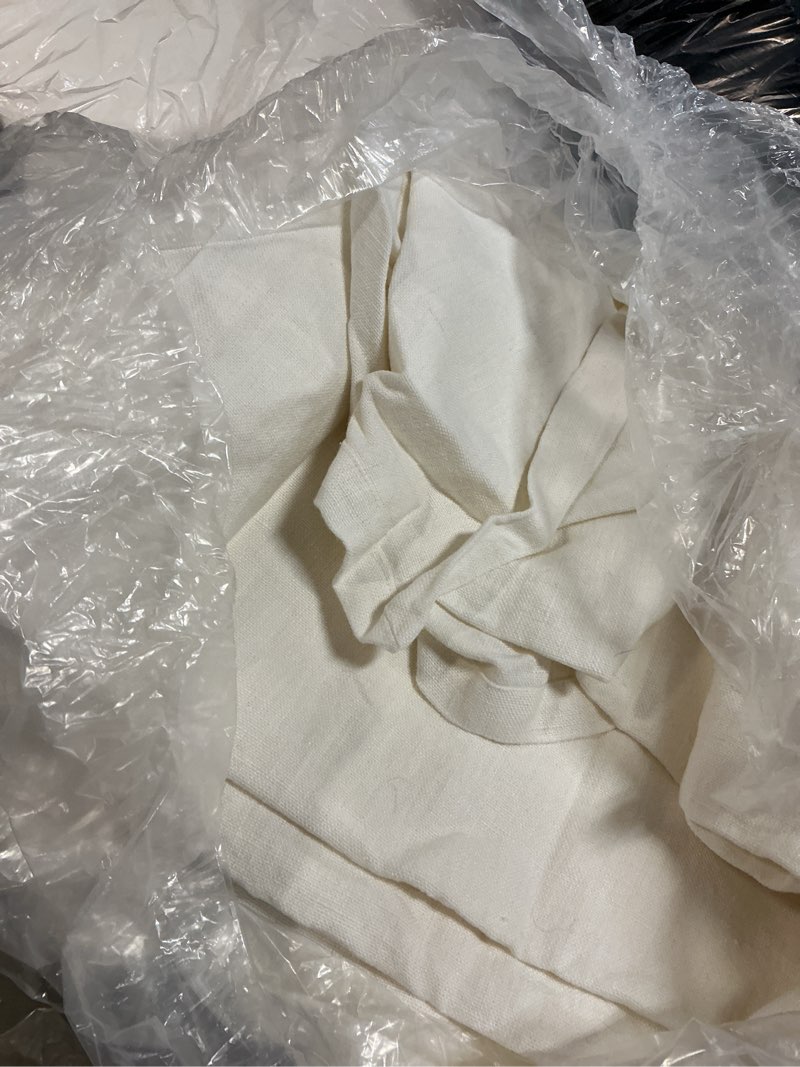 Condition photo showing Good Condition for vintage wash european linen bed cover, full/queen, ivory