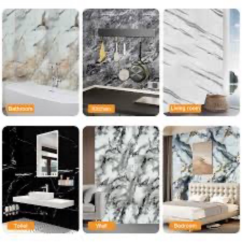 wall panels peel and stick?pvc imitation artificial marble tiles sticker?10 pcs 23.6" l x 11.8" w?he