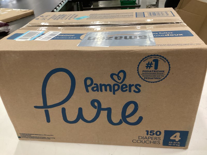 Condition photo showing New/Like New for Pampers Pure Protection Baby Diapers, Size 4, 150 Count, Up to 100% Leakproof, Premium Plant-based Skin Protection, Hypoallergenic Soft Diapers Size 4 150